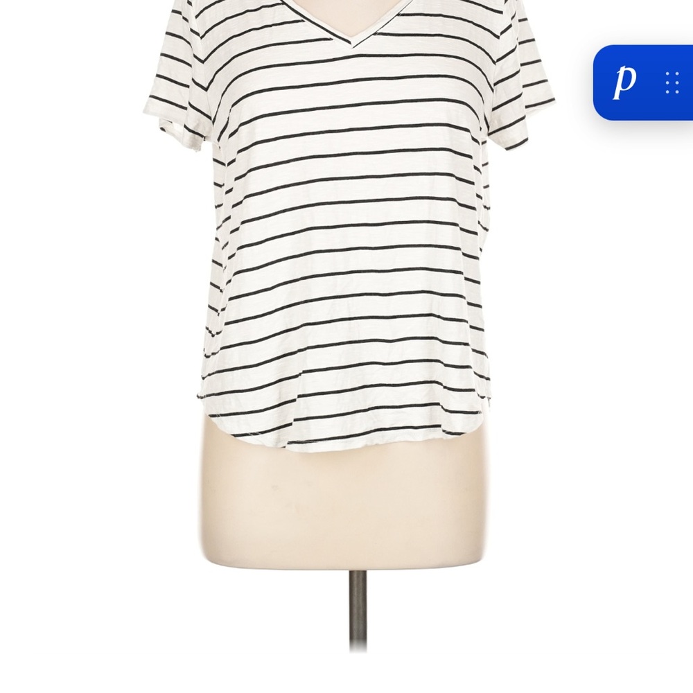 Green Envelope Black and White Striped Tee